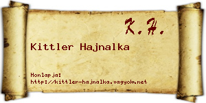 Kittler Hajnalka névjegykártya
